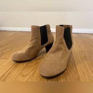 Liud Tan Camel Chunky Heel Suede Boots Women’s Size 10